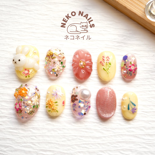 Miffy Nails, Press on nails, False Nails UK Spring Nails